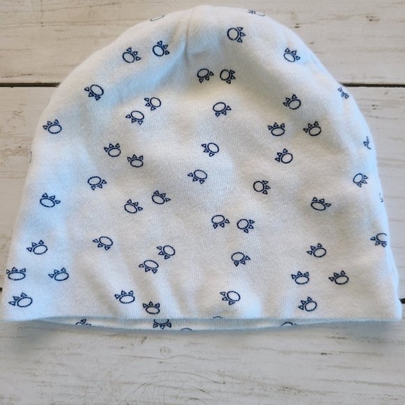 ♡ 5/$20 - Gerber Boy's White Dinosaurs Paw Prints Beanie Hat 0-6mo. - Picture 4 of 4